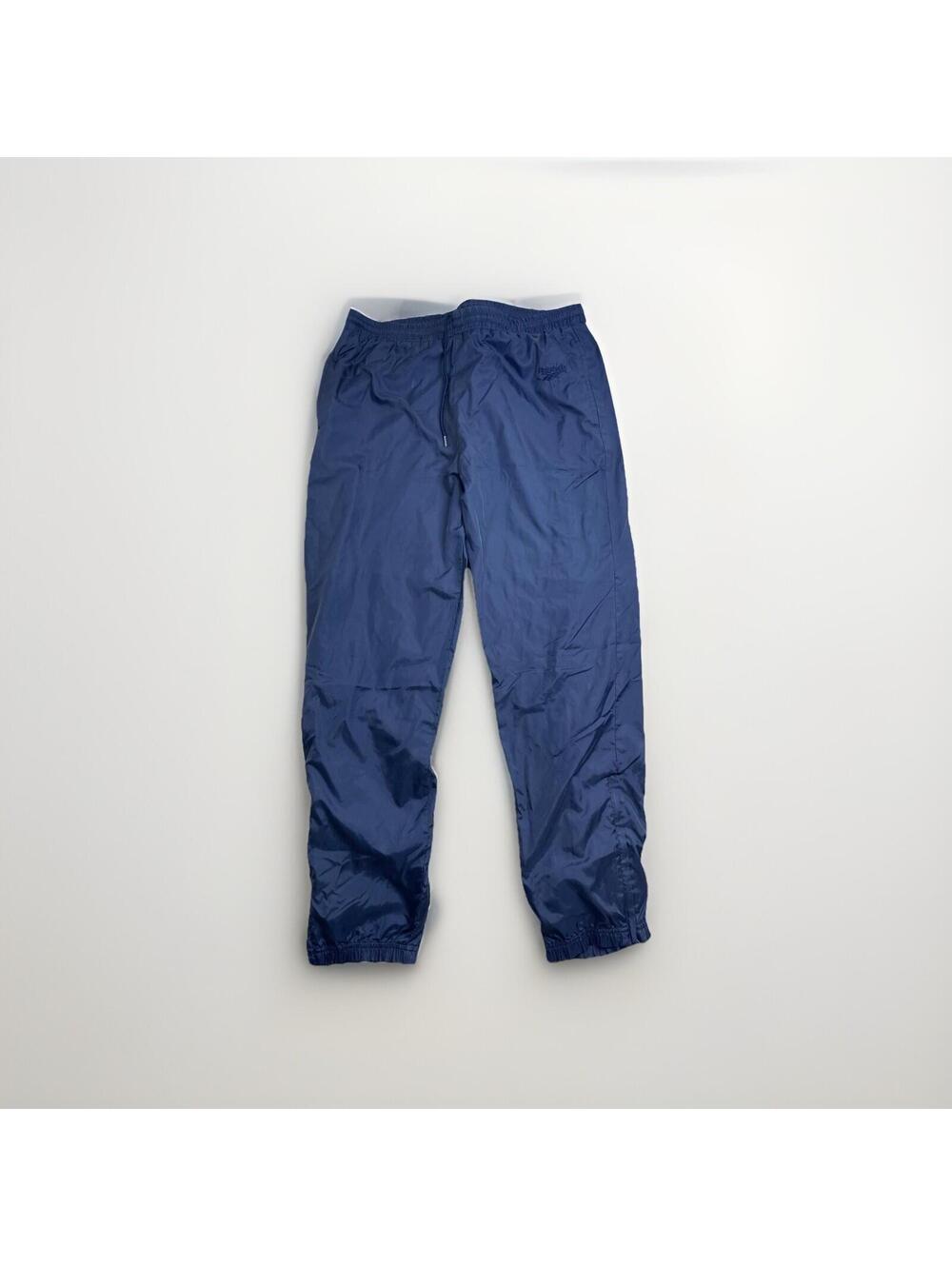 Vintage Sz Medium Men’s Reebok Y2K Nylon Track Windbreaker Pants Navy Blue